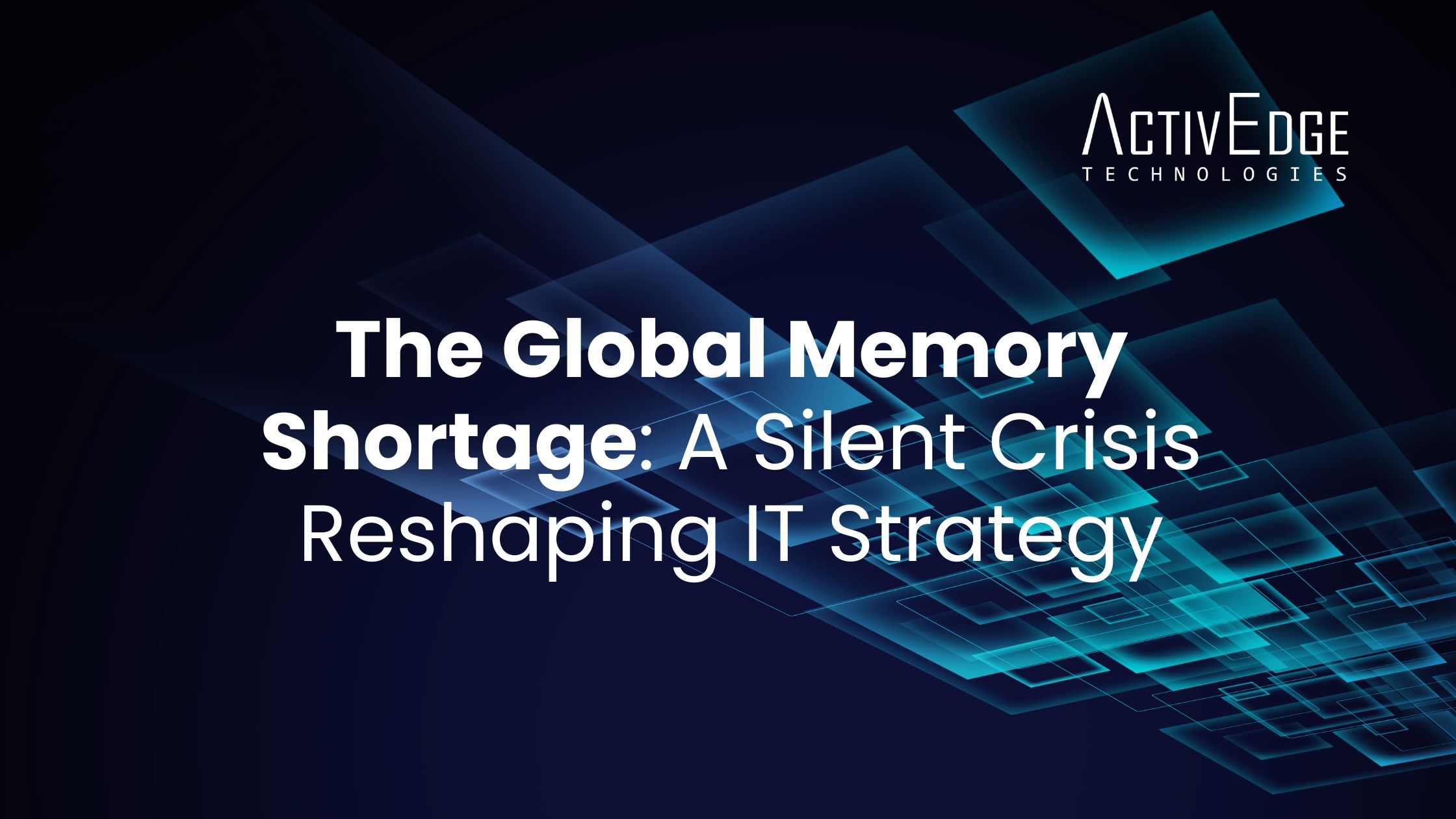 A cinematic long-exposure shot of a data center with blurred lights, symbolizing the global memory shortage and the impact of the server memory shortage on IT infrastructure.